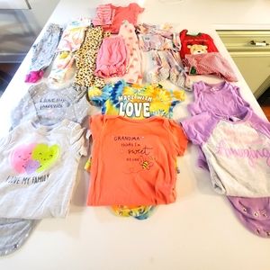 Bundle of 12-18mo of Onesies, pajama pants, shorts, shirts,1st Christmas outfit